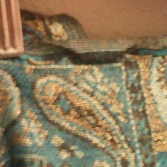 Teal Paisley Pashmina Silk Blend Scarf Shawl Wrap Boho Fringe 60” - Picture 7 of 7